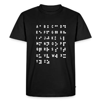 Letter Braille Language Braille Alphabet - Men's Premium Organic T-Shirt - black - Front - Nico (187cm)