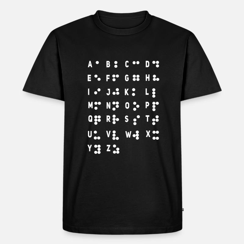Buchstaben-Braille-Sprache Braille-Alphabet - Männer Premium Bio T-Shirt - Schwarz