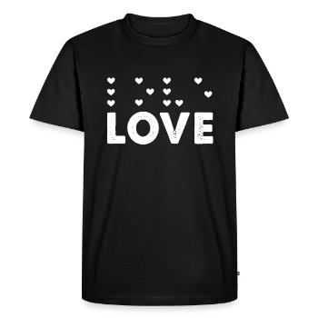 Love Heart Braille Alphabet Braille Language - Men's Premium Organic T-Shirt - black - Front - Nico (187cm)