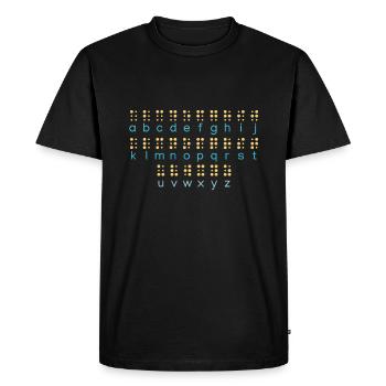 Learn Letters Braille Language Braille Alphabet - Men's Premium Organic T-Shirt - black - Front - Nico (187cm)