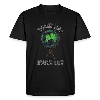 Globe Save Nature Jour des océans Tous les jours Jour de la Terre - T-shirt Premium bio Homme - noir - Devant - Nico (187cm)