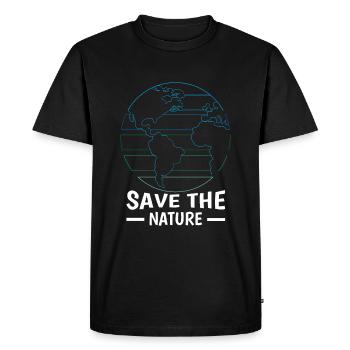 Minimalist Save Nature Oceans Day Earth Day - Men's Premium Organic T-Shirt - black - Front - Nico (187cm)