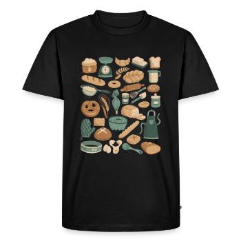 Boulangerie et boulangerie Doodles - T-shirt Premium bio Homme - noir - Devant - Nico (187cm)