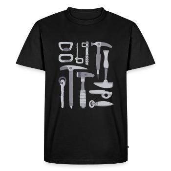 Matériel d’alpinisme - T-shirt Premium bio Homme - noir - Devant - Nico (187cm)
