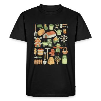 Farm - Men's Premium Organic T-Shirt - black - Front - Nico (187cm)
