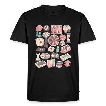 Jeux de société et jeux de société - T-shirt Premium bio Homme - noir - Devant - Nico (187cm)