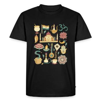 India - Men's Premium Organic T-Shirt - black - Front - Nico (187cm)
