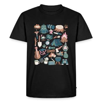 Camping - Men's Premium Organic T-Shirt - black - Front - Nico (187cm)