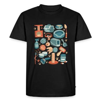 Cat Doodles - Soins pour chats - Propriétaires de chats - T-shirt Premium bio Homme - noir - Devant - Nico (187cm)