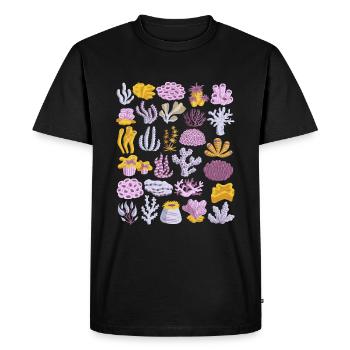 Coral Doodle Coral Reef Sea Water Reef - Men's Premium Organic T-Shirt - black - Front - Nico (187cm)