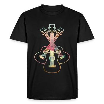Lineart ukulélé - T-shirt Premium bio Homme - noir - Devant - Nico (187cm)