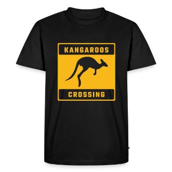 Kangourou Cross Australie Australia Day Australie - T-shirt Premium bio Homme - noir - Devant - Nico (187cm)