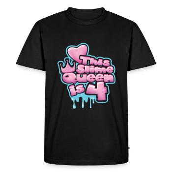 Kids Slime Lover Kid Slime Girl Age 4 Slime Art - Men's Premium Organic T-Shirt - black - Front - Nico (187cm)