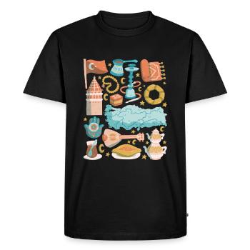 Turquie - T-shirt Premium bio Homme - noir - Devant - Nico (187cm)