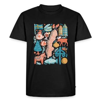 Suède - T-shirt Premium bio Homme - noir - Devant - Nico (187cm)