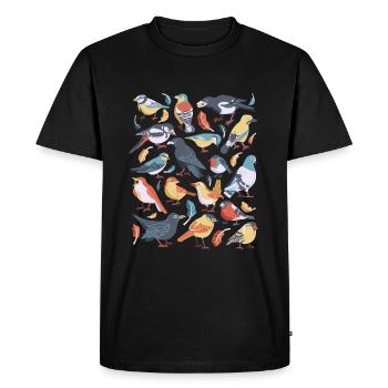 Oiseaux - T-shirt Premium bio Homme - noir - Devant - Nico (187cm)