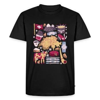 Suisse - T-shirt Premium bio Homme - noir - Devant - Nico (187cm)