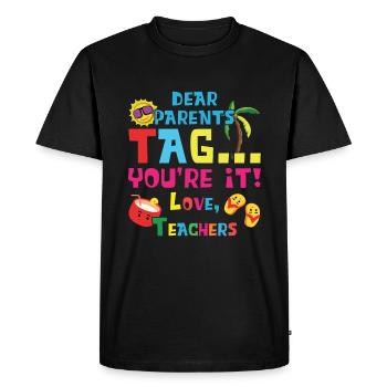 Parents It Day Of School Happy Last Summer Teacher - Men's Premium Organic T-Shirt - black - Front - Nico (187cm)
