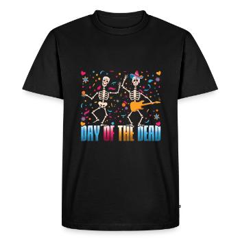 Danse Squelette Muertos Jour De Mort Halloween - T-shirt Premium bio Homme - noir - Devant - Nico (187cm)