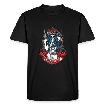 La Catrina Mexique Santa Muerte Muertos Jour des morts - T-shirt Premium bio Homme - noir - Devant - Nico (187cm)