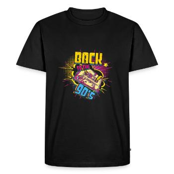 Love 90s Carnival 90 Retro Party Year 1990 - Men's Premium Organic T-Shirt - black - Front - Nico (187cm)
