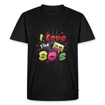 I Love 80s Carnival 80 Retro Year 1980 Vintage - T-shirt Premium bio Homme - noir - Devant - Nico (187cm)