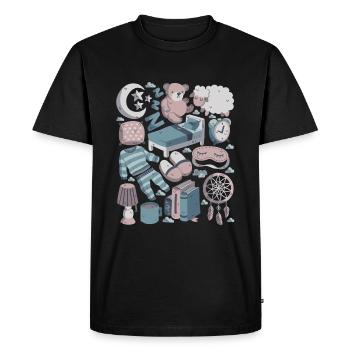 Bedtime Good Night Sleep Fatigue Bed - Men's Premium Organic T-Shirt - black - Front - Nico (187cm)