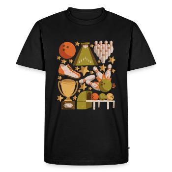 Bowling - Men's Premium Organic T-Shirt - black - Front - Nico (187cm)