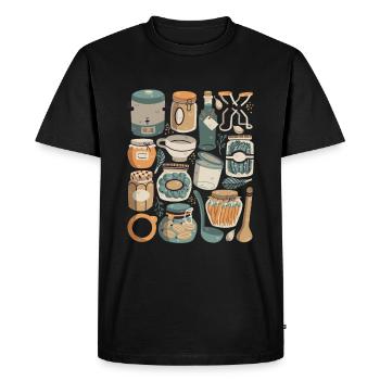 Canning, canning, fermenting - Men's Premium Organic T-Shirt - black - Front - Nico (187cm)
