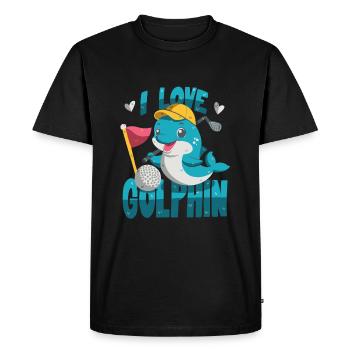 I Love Golphin - Men's Premium Organic T-Shirt - black - Front - Nico (187cm)