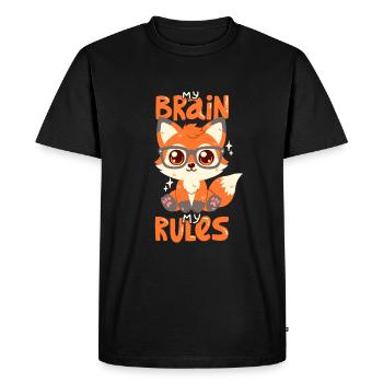 My brain, my rules - Men's Premium Organic T-Shirt - black - Front - Nico (187cm)