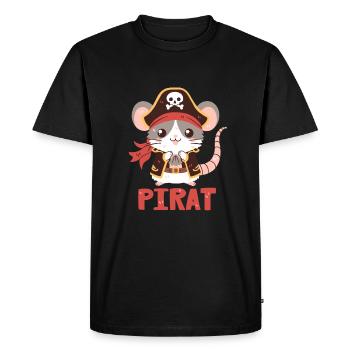 Pirate Rat - Men's Premium Organic T-Shirt - black - Front - Nico (187cm)