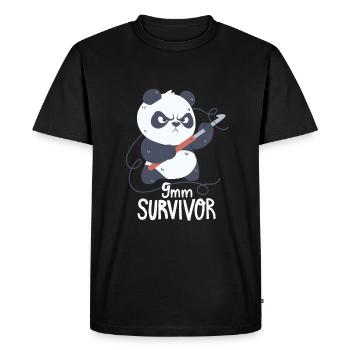 Crochet Panda - Men's Premium Organic T-Shirt - black - Front - Nico (187cm)