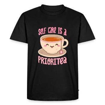 Soins personnels et thé - T-shirt Premium bio Homme - noir - Devant - Nico (187cm)