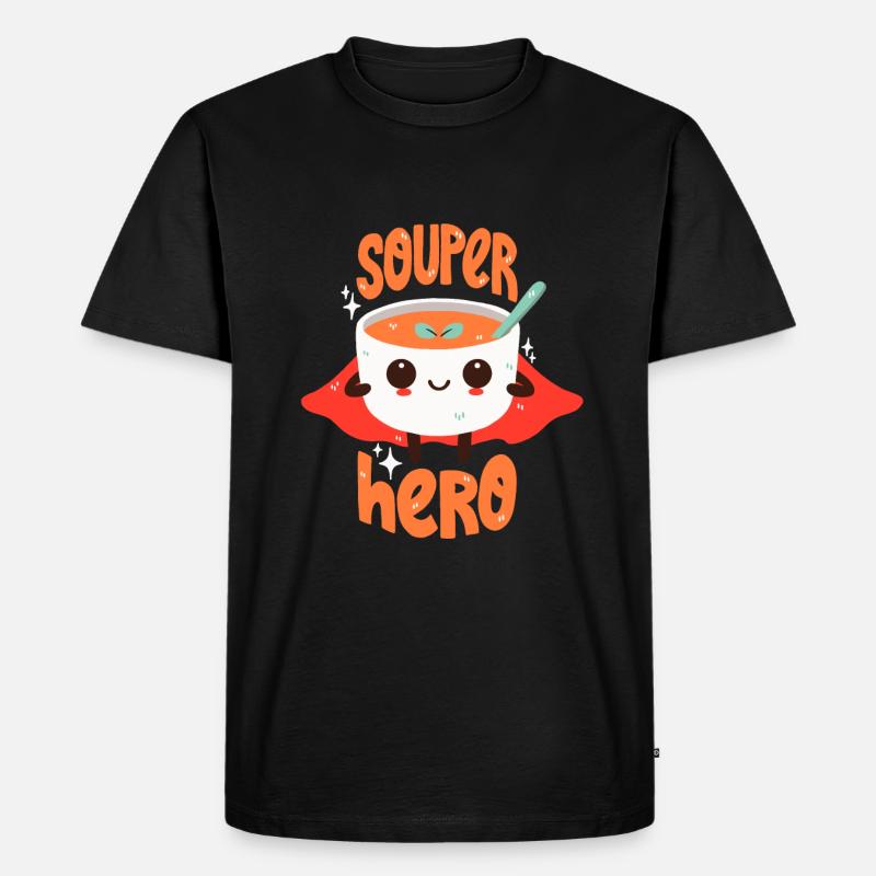 Superhelden-Suppe - Männer Premium Bio T-Shirt - Schwarz