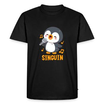 Pingouin chantant : Singuin - T-shirt Premium bio Homme - noir - Devant - Nico (187cm)