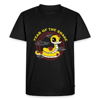 Année Du Serpent Mignon Kawaii Nouvel An Chinois - T-shirt Premium bio Homme - noir - Devant - Nico (187cm)