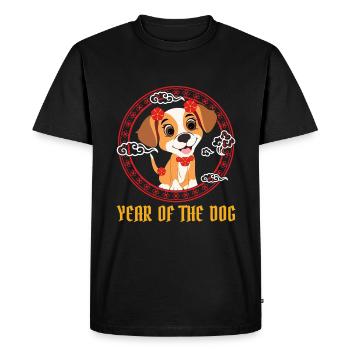Année Du Chien Mignon Kawaii Nouvel An Chinois - T-shirt Premium bio Homme - noir - Devant - Nico (187cm)