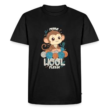 More wool please - Men's Premium Organic T-Shirt - black - Front - Nico (187cm)
