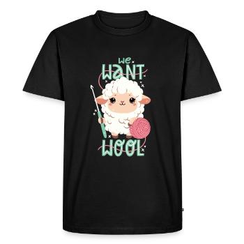 We want wool - Men's Premium Organic T-Shirt - black - Front - Nico (187cm)