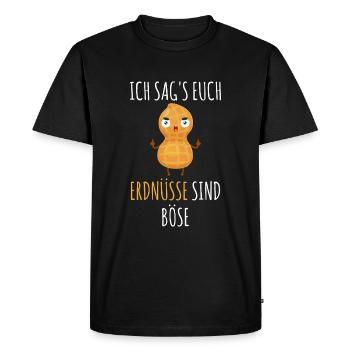 Peanuts Are Evil | Funny Peanut Allergy | - Men's Premium Organic T-Shirt - black - Front - Nico (187cm)