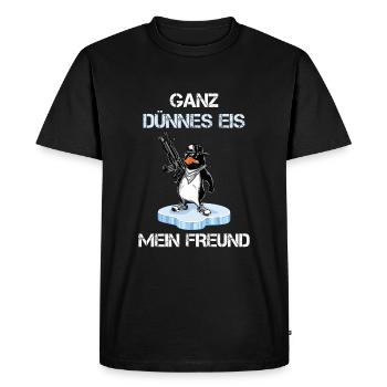 De la glace très mince, mon ami. T-shirt pingouin | - T-shirt Premium bio Homme - noir - Devant - Nico (187cm)