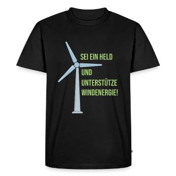 Une bouffée d’air frais pour l’avenir | Partisans de la - T-shirt Premium bio Homme - noir - Devant - Nico (187cm)