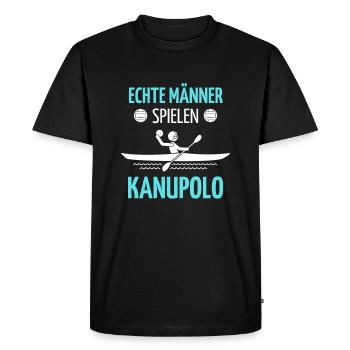 Canoë polo dicton Tshirt | Conception du canoë-polo | - T-shirt Premium bio Homme - noir - Devant - Nico (187cm)