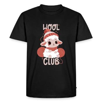 Wool Club - Men's Premium Organic T-Shirt - black - Front - Nico (187cm)