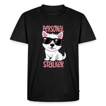 Personal Stalker – Westie avec style - T-shirt Premium bio Homme - noir - Devant - Nico (187cm)