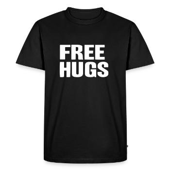 Gratuit câlin amical heureux cadeau idée - T-shirt Premium bio Homme - noir - Devant - Nico (187cm)