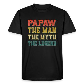 Papa Grand-père disant Papaw L’homme Le mythe La légende - T-shirt Premium bio Homme - noir - Devant - Nico (187cm)