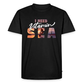 J’ai besoin de vitamines mer - Voilier maritim - T-shirt Premium bio Homme - noir - Devant - Nico (187cm)