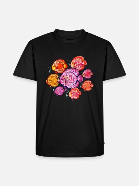 Diskusfisch Aquarium Fischhalter - Männer Premium Bio T-Shirt - Schwarz